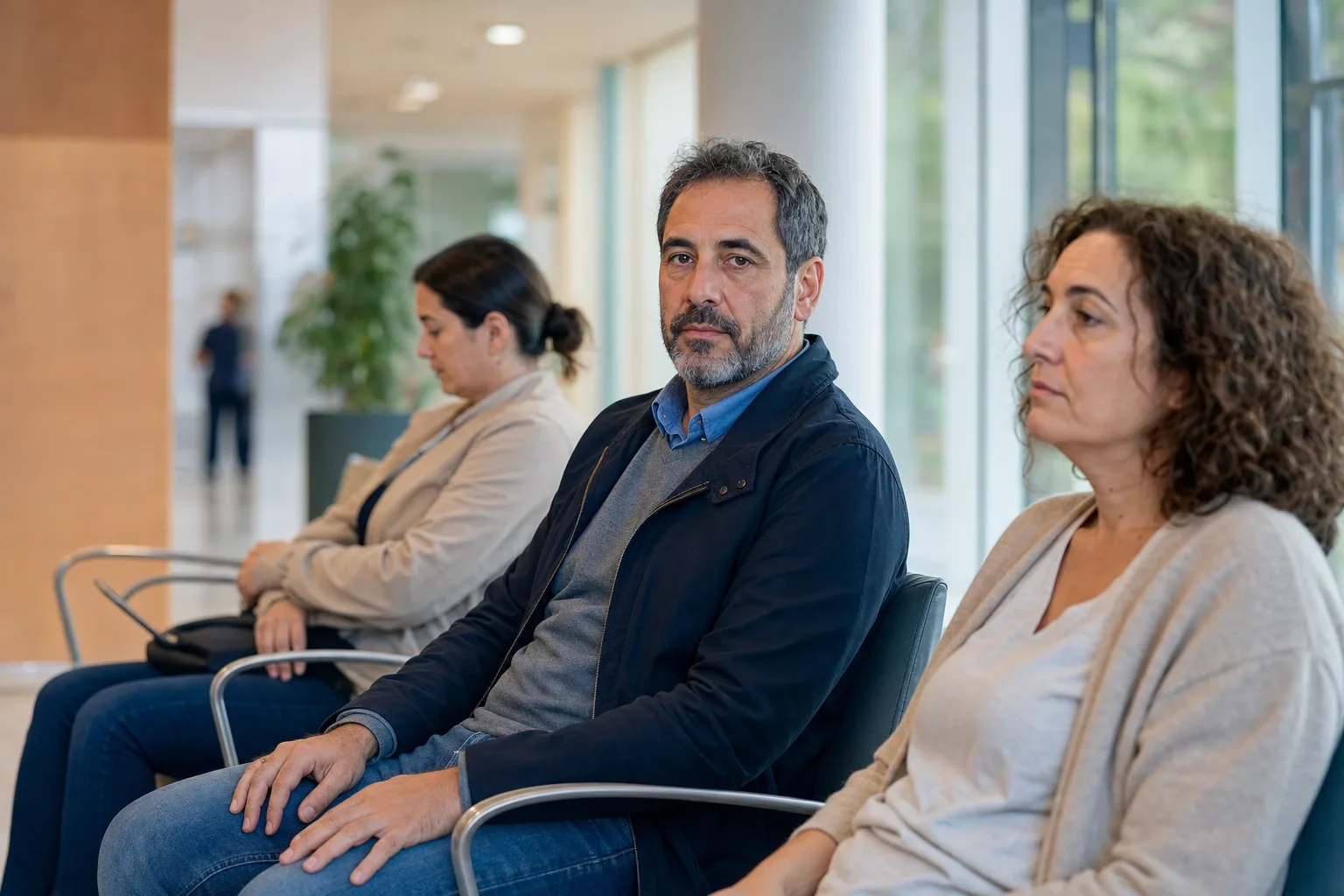 Personas en la sala de espera de un centro sanitario