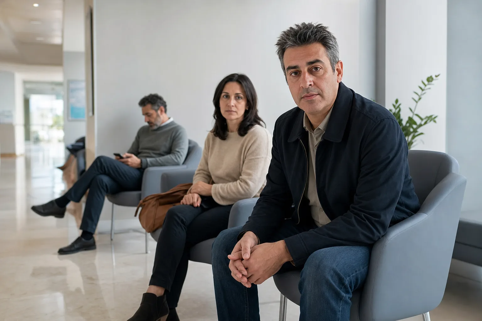 Personas en la sala de espera de un centro sanitario